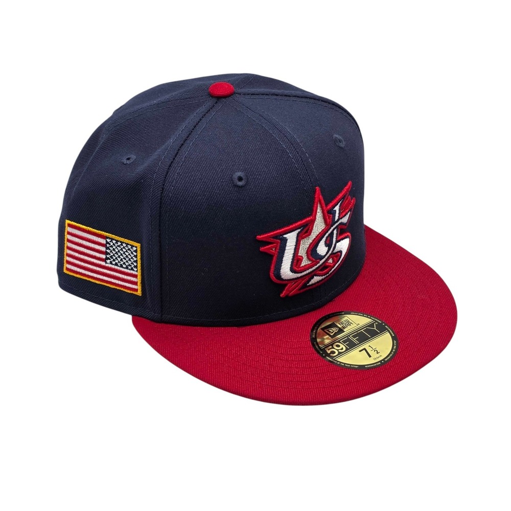 New Era 59FIFTY USA 2026 World Baseball Classic Hat Cap Mens Size 7 1/2 Navy Red